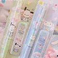 4Pcs Sanrio Mechanical Pencil 0.5mm Press Pencils Melody Kuromi Cinnamoroll Pochacco Pencil Office Students Stationery Gifts. 