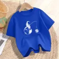 2023 new 3~14 Years Boys Summer Short T-Shirts Toddler Plus Size Kids Cartoon Tee Tops Cute Astronaut Print T-Shirts. 
