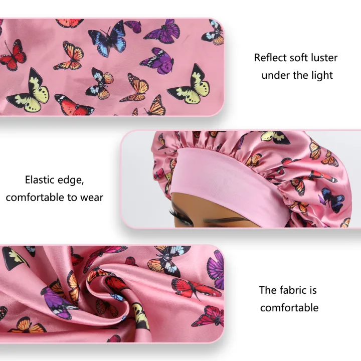 1PC%20Pink%20Butterfly%20Satin%20Sleep%20Bonnet%20&%20Headband%20Set%20-%20Adjustable%20Hair%20Protector%20for%20Daily,%20Makeup%20&%20Skincare%20Constellation%20-%20Image%206