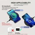 VIKEFON Wireless Charger Pad Stand Desktop Ultra-thin Mobile Phone Fast Charging Dock Station For iPhone 14 13 12 Samsung Xiaomi. 