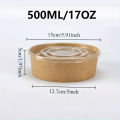 10/20PCS Disposable Lunch Box with Lids Kraft Paper Round Bowl Soup Salad Noodle Birthday Party Camping Kitchen Bento Boxes. 