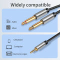 3.5mm to Double 6.5mm TRS Cable AUX Adapter Audio Cable 6.5 Jack to Stereo 3.5 Jack for Mixer Amplifier Speaker 6.35mm Adapter. 