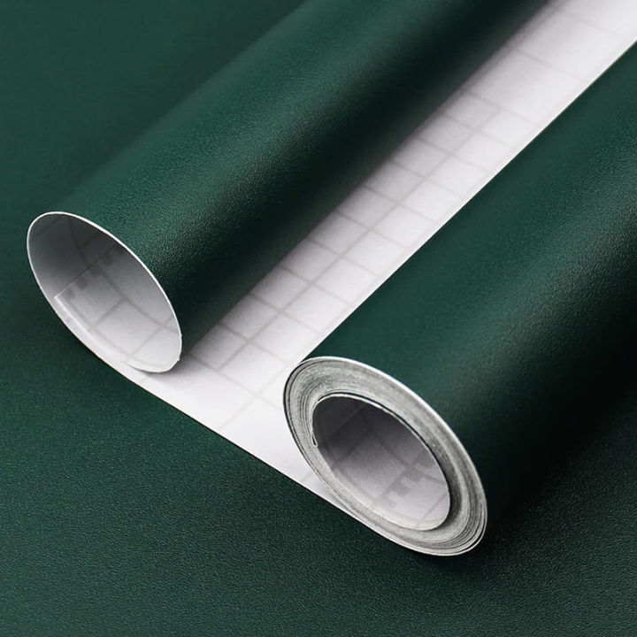 PVC Waterpoof Matte Wallpaper Dark Green Vinyl Self-Adhesive Stickers for Wall Furniture Livingroom Contact Paper Home Decor