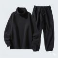 Men's Cozy Polar Fleece High-Neck Sweatshirt & Jogger Set. 