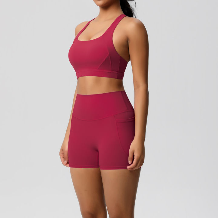 2PCS%20Sportswear%20With%20Pocketed%20Yoga%20Set%20Gym%20Clothes%20Yoga%20Suits%20For%20Women%20Tracksuits%20Sports%20Shorts%20Crossover%20Bra%20Gym%20Leggings%20-%20Image%205