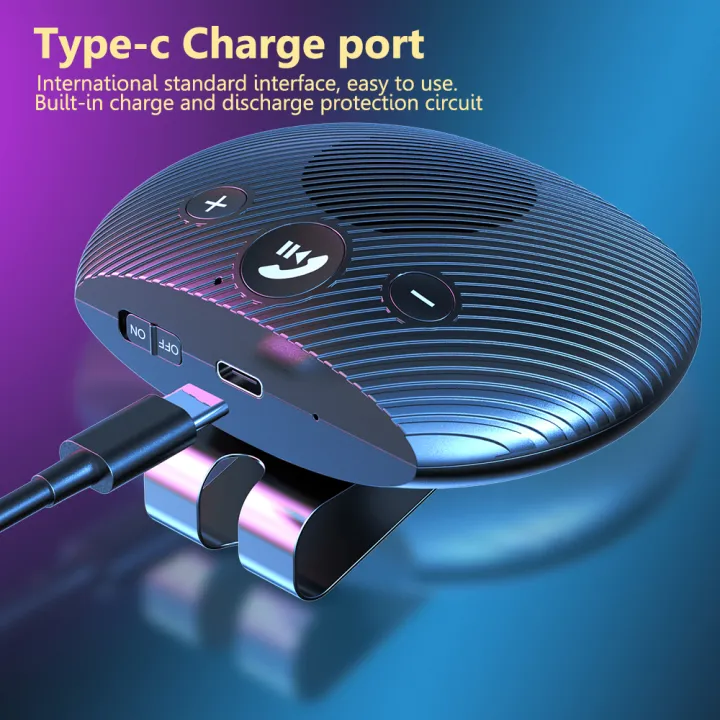 V5.3%20Bluetooth%20Speaker%20Handsfree%20Car%20Kit%20Sun%20Visor%20Clip%20Wireless%20Audio%20Receiver%20Connect%20Support%20Two%20Mobile%20Phones%20-%20Image%203