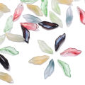 20Pcs/Lot 9x20mm Glazed Crystal Glass Loose Beads Petals Leaf Shape Pendants For DIY Making Jewelry Earing Necklace Accessories.