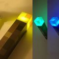 Minecraft Brownstone Torch Lamp Figure 4 Colors Bedroom Decorative Light LED Night Light USB Charging with Buckle Kids Toy Gift. 