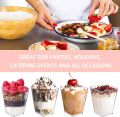 Exquisite Mini Dessert Cups with Spoons Square Dessert Cups with Tasting Spoons Mini Parfait Cups Appetizer Plastic Dessert Cup.