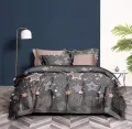 Chocolate print bed sheet white with 2 pillow cases. 