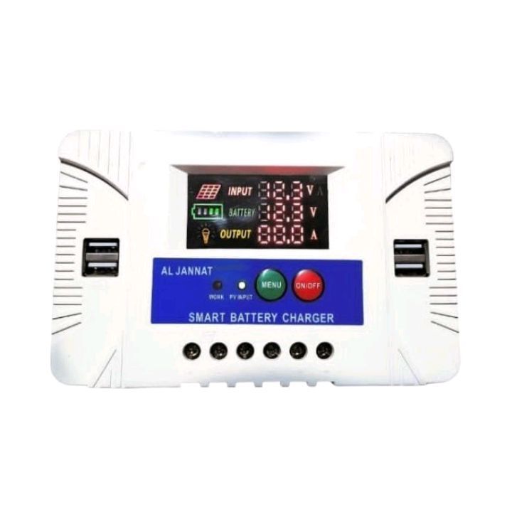 PWN Solar Controller 30A with Multiple USB sockets and Capacity of 12V 24V and LCD Display Fast Solar charger
