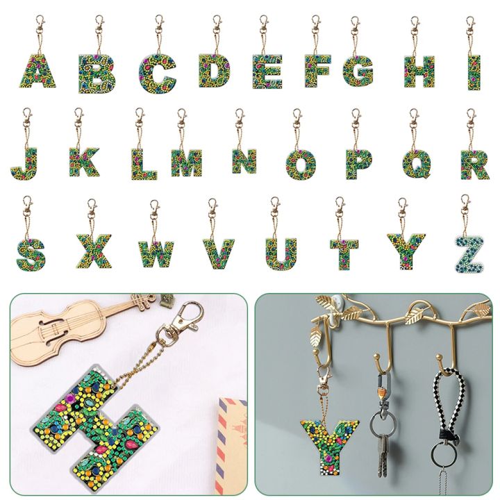 DIY Diamond Painting Keychain Diamond Mosaic Kit Diamond Art Keychains Rhinestone Pendant Gem Keychains Letters Lady Bag Pendant