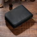 12 Pens Fountain Pen Case Vintage Leather Roller Ball Pen Holder Bag, Large Capacity Zipper Organizer Pouch Stationery. 
