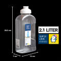 Water bottle, water bottle, 2.1 liter square water bottle, super lock brand, easy to use, tight lock lid, can pour water #5210. 