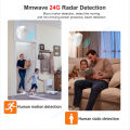 Tuya Human Presence Sensor Zigbee 24G MmWave Radar +PIR,Luminance detection Use Battery Support Zigbee2mqtt Home Assistant. 
