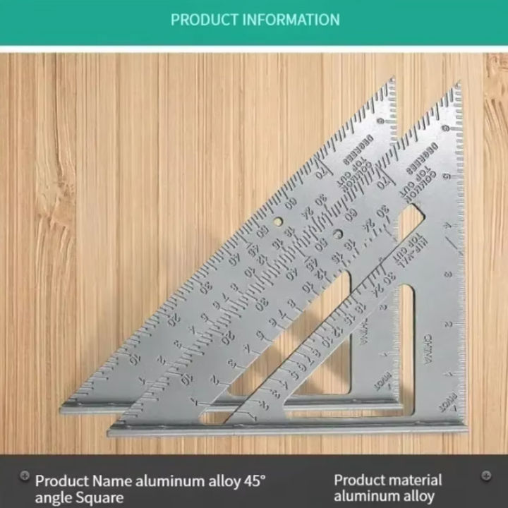 7 "aluminum triangle ruler 90/45 degree roof triangulation tool ...