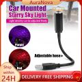 Car Starry Sky Top Atmosphere Light USB Starry Sky In Car Romantic Starry Sky Light Interior Ceiling Atmosphere Light Red/Purple. 
