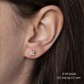 3Pairs Yellow Gold Polished 7Stones Screw Earrings/Eartops for Women available in three different sizes. 