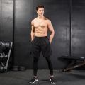 Men's Compression 2-in-1 Shorts – Lycra with Mesh for Support, Breathable, Quick-Dry, Black. 