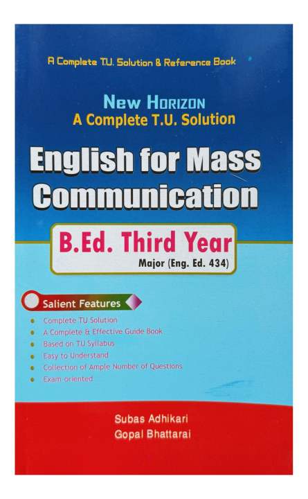 New Horizon English For Mass Communication Solution For Bed 3rd Year || New 2026/27