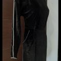 Black korean style winter velvet dress with pockets. 