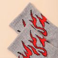 5 pairs of children's spring and autumn season flame jacquard trendy socks, cute socks, tight, comfortable, breathable, suitable.