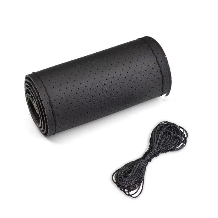 Universal%20Leather%20car%20steering%20wheel%20stitched%20on%20cover%20to%20fit%2038cm%2014%20"DIY%20sewn%20breathable%20and%20non-slip%20black%20-%20Image%205