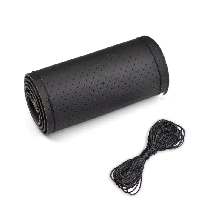 Universal%20Leather%20car%20steering%20wheel%20stitched%20on%20cover%20to%20fit%2038cm%2014%20"DIY%20sewn%20breathable%20and%20non-slip%20black%20-%20Image%205