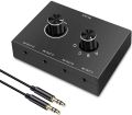 4 Way/2 Way 3.5mm Stereo Audio Switcher Bi-Directional Audio Switch Splitter Box 2 In 1 Out 4 In 1 Out with Mute Button. 