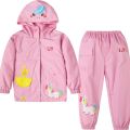 Boys Girls Set autumn and winter Toddler Hood Rain Suit Girls Unicorn Waterproof Coat and pant spcs Sets Kids Clothes 1-5year.