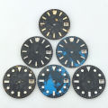 28.5mm NH35 Dial Carbon Fiber Dial Blue Luminous No Logo High Quality NH35 Watch Dial Fit NH35/36/38/39/70 Movements Watch Parts. 