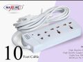Multi Plug 4port Extention Socket 10 Feet Cable. 