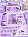 Sanrio Cartoon Kuromi Learning Stationery Set Gift Box Pencil Eraser Set Stationery Gift Pack Childrens Gift Happy Learning. 