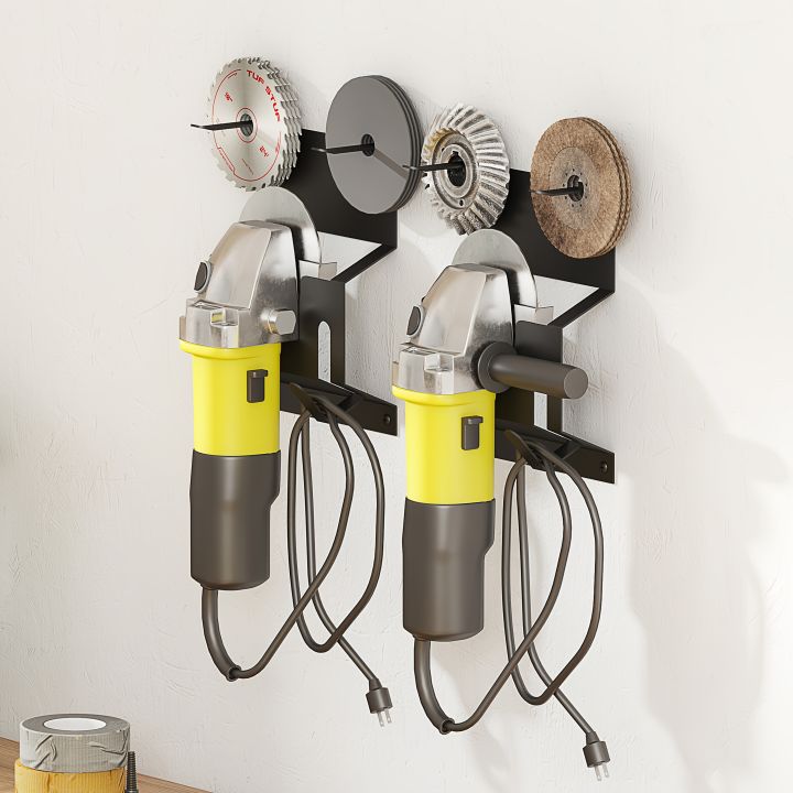 Angle Grinder Wall Storage Mount Metal Wall-Mounted Hanging Shelf Fixed Polishers Holder Stable Storage for Workshop Home Garage