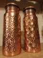 Premium Copper Water Bottle HandCrafted Pure Copper made in 1 piece no joint Hygiene Delicately Crafted in Pakistan 800ml Hammered   Akbar Arts. 