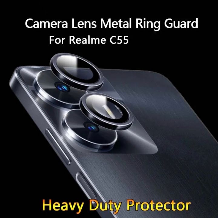 For Realme C55 Black Color WSKEN Metal Anti Scratch Camera Lens Screen Protector