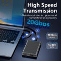 Blueendless 2 Bay RAID M.2 SATA M.2 NVME SSD Enclosure Aluminum Dual Bay NVMe RAID SSD Case Support Max 16TB RAID0/1/PM Mode. 