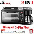 3IN1 Toaster Oven Coffee Maker Breakfast Machine Oven. 