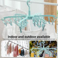 24 Clips Folding Clothes Dryer Rotatable Hanger Windproof Socks Underwear Drying Rack Home Storage Laundry Rack New Dropshipping. 