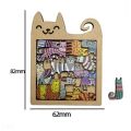 Cute Wooden Cat-Shaped Fun High-Difficulty Puzzle Toy Kids Early Education Thinking Training Creative Portable Birthday . 