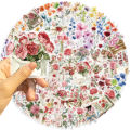 100  PCS Ink Flower Stickers Pack Waterproof Transparent PET Booklet Flower Material Decorative Guitar Notebook. 