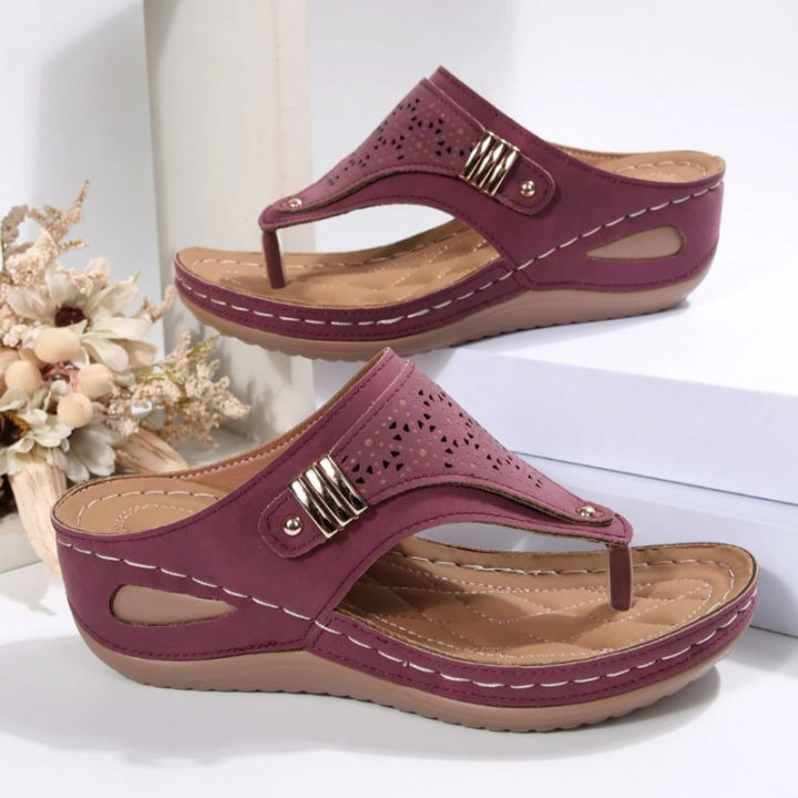 2026%20New%20Women's%20Orthopedic%20Sandals%20Casual%20Wedge%20Sandals%20Breathable%20Thick%20Bottom%20Beach%20Shoes%20Comfortable%20Pinch%20Toe%20Sandals%20-%20Image%203