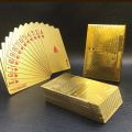 New Gold Currency Pattern Golden Playing Cards Waterproof PET/PVC Plastic Poker Dollars EUR JPY GBP Gold Foil Poker Card Europe. 