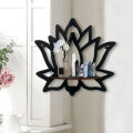 Wooden Lotus Hollow Decorative Rack Aromatherapy Organiser Essential Oil Candle Holder Wall Mounted Shelf Corner Shelf. 