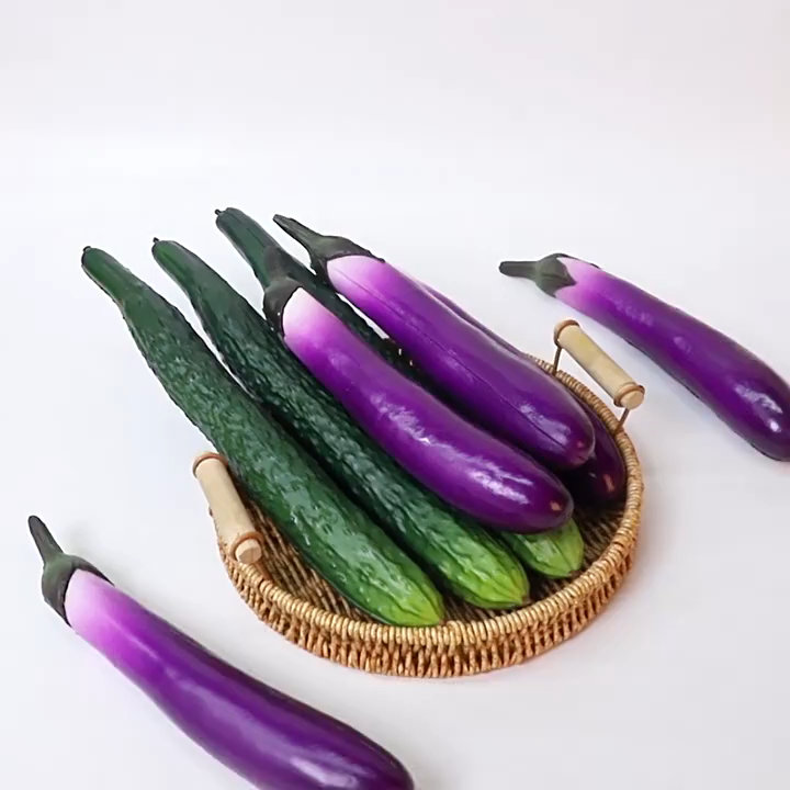 Kids Teaching Toy Foam Artificial Eggplants Soft Lifelike Simulation Eggplants Handicrafts Eggplants Model Window Display Props