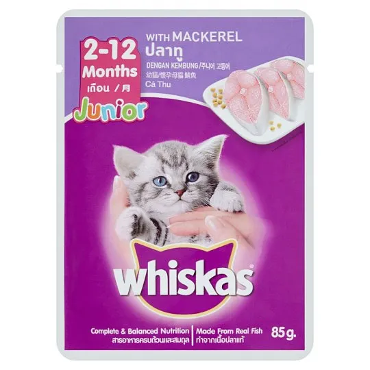 Whiskas Kitten (2-12 Months)Wet Food 80g (Mackerel Flavored)