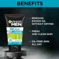 Indian Product Garnier Men Oil Clear Deep Cleansing ICY Face Wash Oil Free- Feel Used For Men-100gm. 