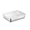 Stainless Steel Rectangle Tray Large Capacity Metal Food Serving Plate Rice Noodle Pan Home Lunch Bento Dishes Storage Organizer. 