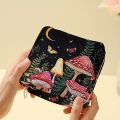 1 pc Mushroom pattern printed sanitary napkin storage bag, women's lightweight tissue bag, sanitary tissue bag. 