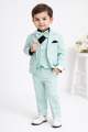 Baby Boy Formal Suit Set Mint Green with Black/White Shirt | Kids Party Wedding Dress | 6 Months–11 Years. 